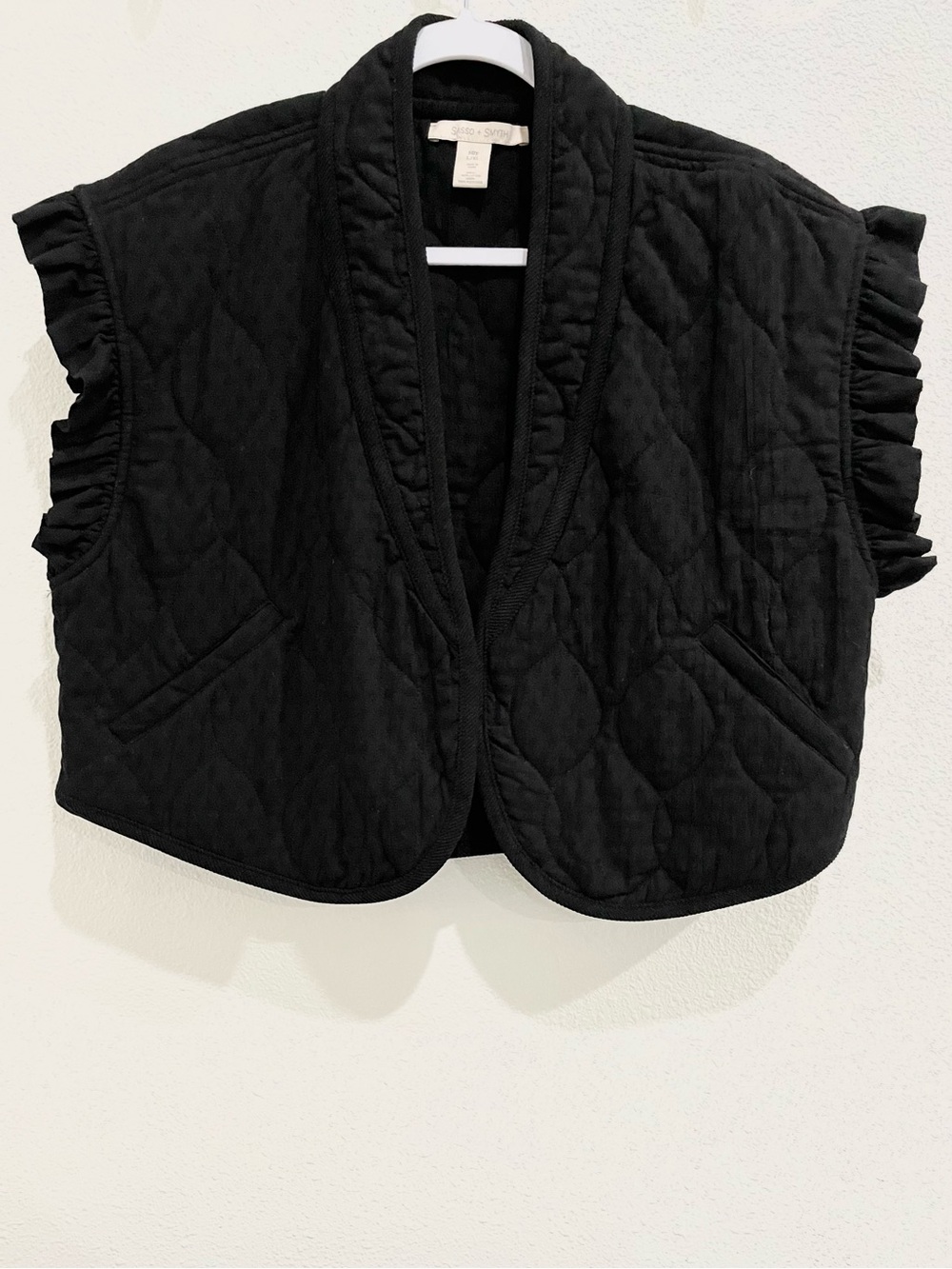 Sasso + Smyth Quilted Cottage Sleeveless Jacket Boho Vintage Inspired